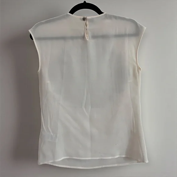 DOLCE & GABBANA Silk Black Lace Appliqué Crystal Embellished Cap Sleeve Blouse - Picture 13 of 17